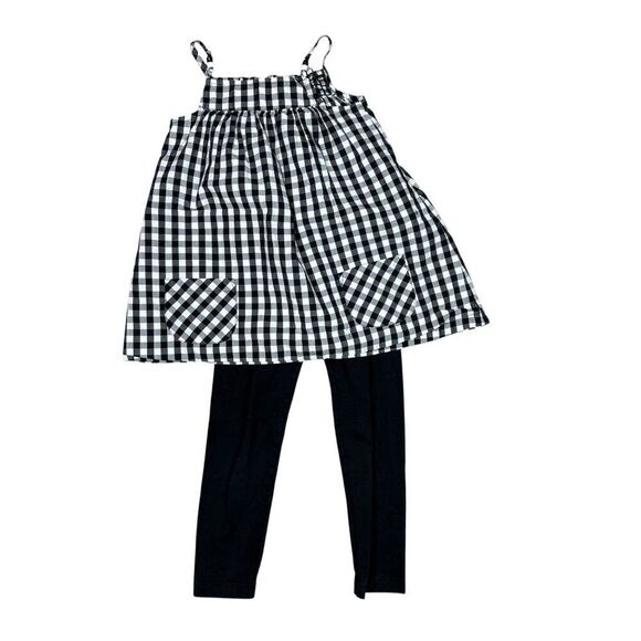 Carters Check Tank Top Black Legging Outfit Size 5T - Picture 1 of 6